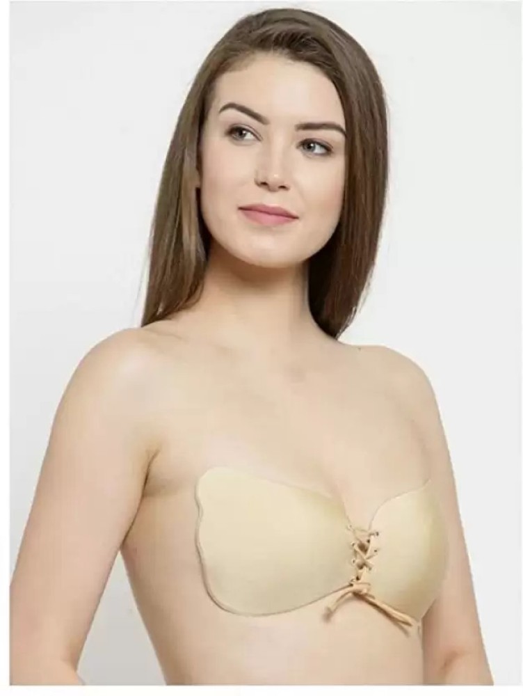 Buy Womens Essentials Butterfly Bra Self Adhesive Stick On Bra Strapless  Backless Padded Bra-Combo-B Cup Beige-Black at