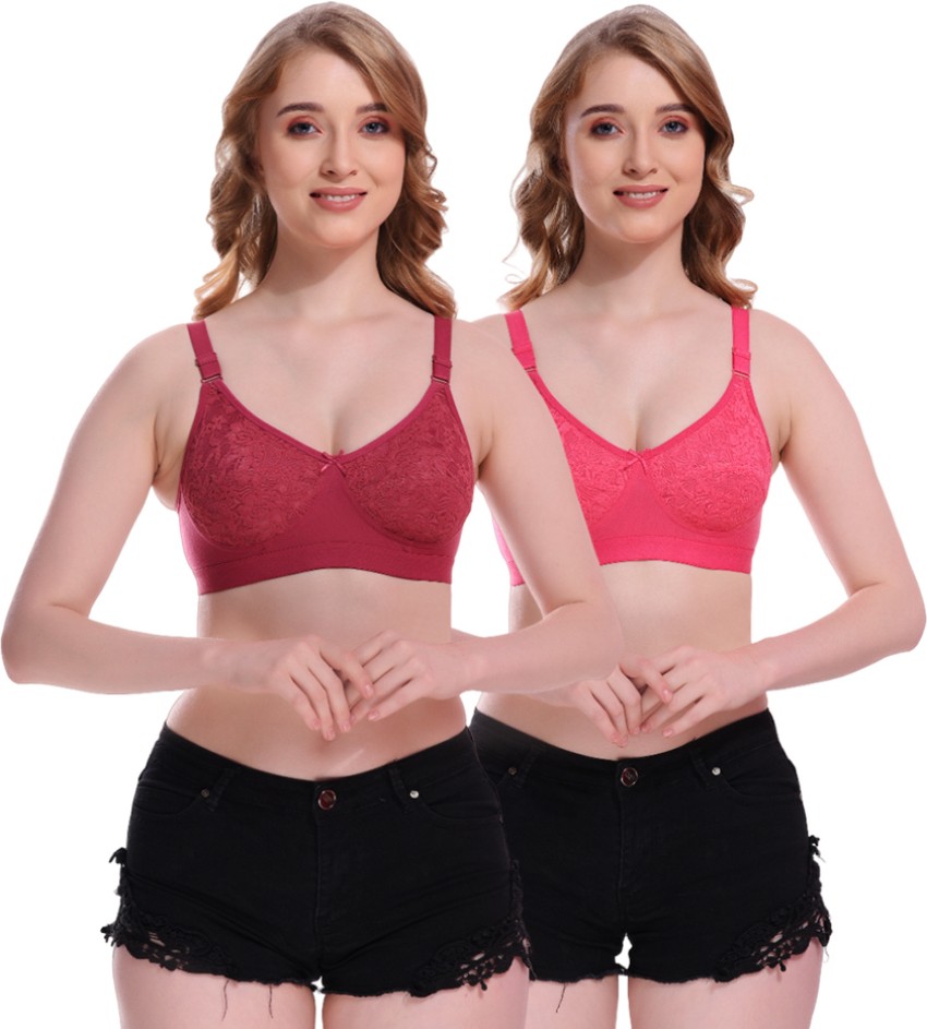 Buy Alishan Non Padded Net T Shirt Bra - Red Online at Low Prices in India  