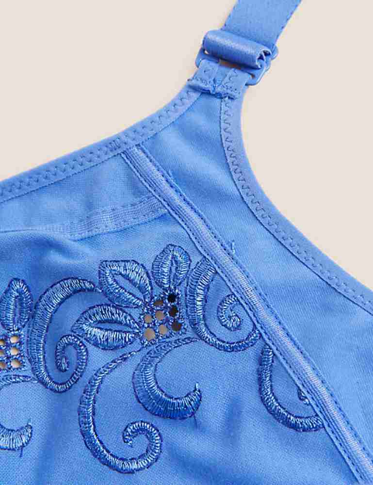 MARKS & SPENCER Cotton Mix Embroidered Bra T337020XBLACK (36DD