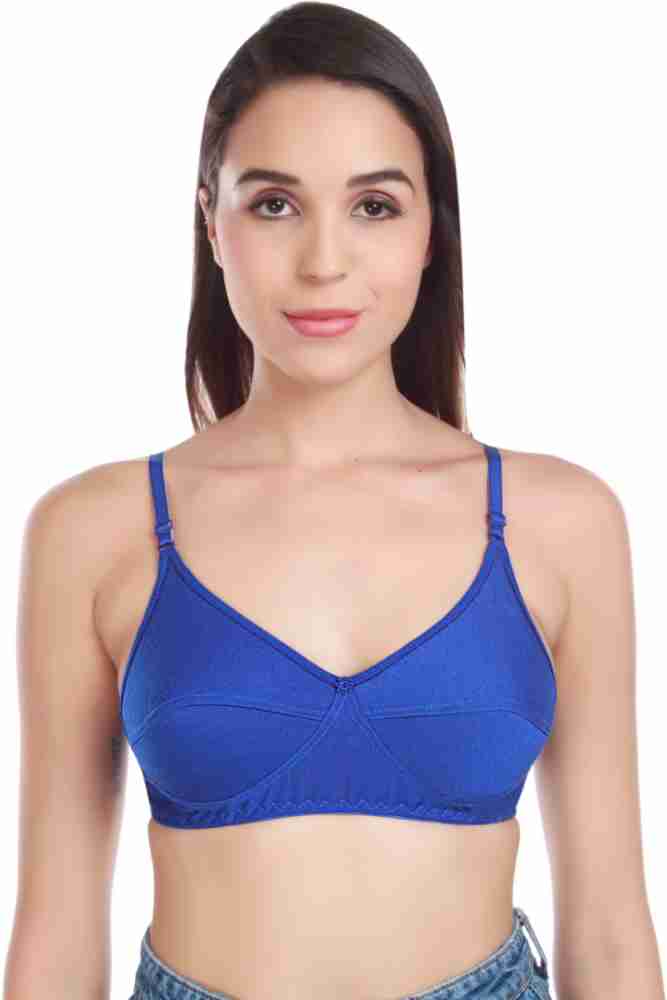LooksOMG Cotton Lycra Sports bra in Maroon, Gajri, Skin & Blue Color Pack  of 4. Women Everyday Non Padded Bra - Buy LooksOMG Cotton Lycra Sports bra  in Maroon, Gajri, Skin 