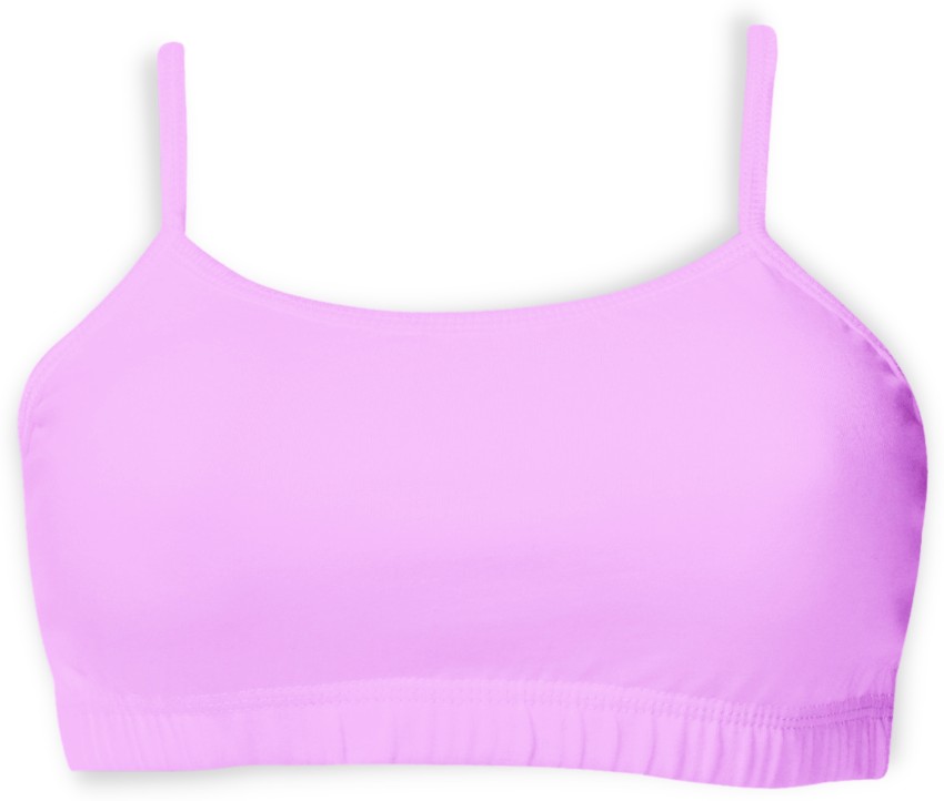 Buy D'chica Girls Lilac & White Thin Strap Sports Bra (Pack of 2) online