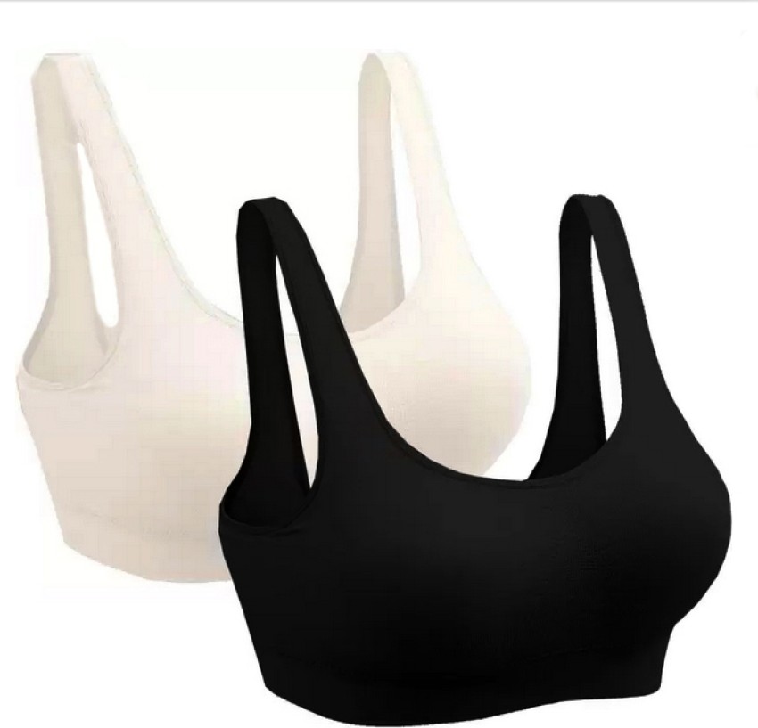 2-pack seamless sports bras - Black - Ladies