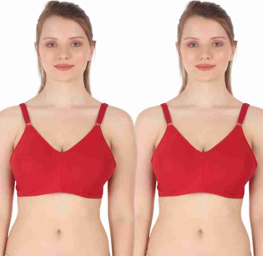Buy Souminie Padded Non-Wired Full Coverage T-Shirt Bra - Red at