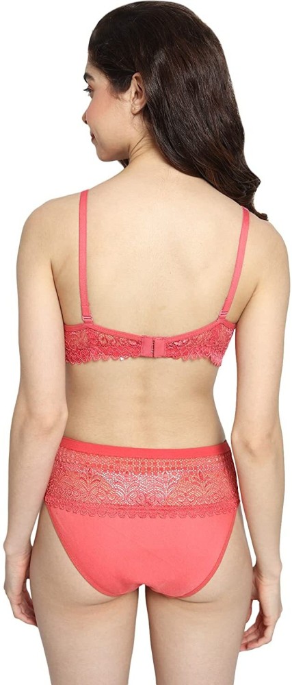 Buy COTTON PLUS Women Push Padded Net Lace Lingerie Set for Honeymoon Bra  Panty Undergarments. for Women Girls Bikini Set and Swimwear (Pack of 3.)  (28B) Multicolour at