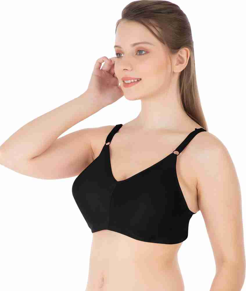 Souminie Women's Cotton Non-Padded Wire Free Full Coverage Bra Multicolored