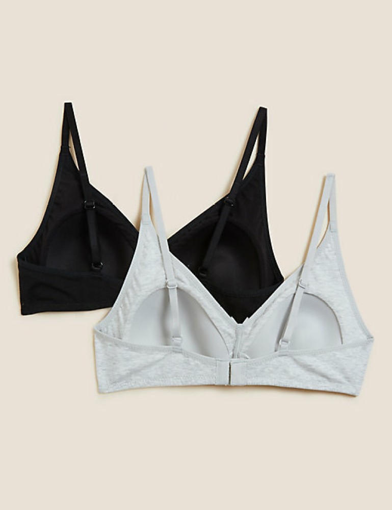 M&S MARKS & SPENCER GREY NON WIRED FULL CUP BRA WITH COOL COMFORT