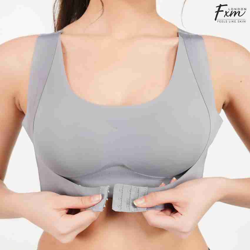 FXM NUDZ Women's Seamless T Shirt Bra - Invisible Wireless Comfort