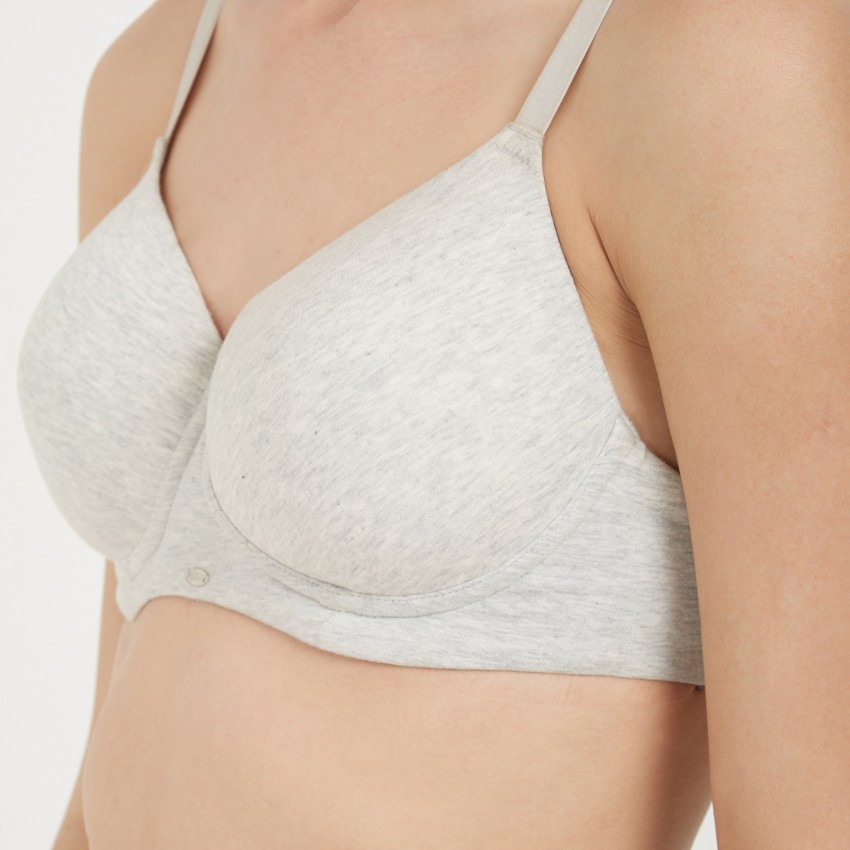 Buy SOIE Full Coverage Padded Non-Wired Bra-Grey-38B Online at