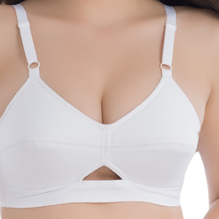 Groversons Paris Beauty Women's Padded Non-Wired Sports Bra (BR170-WHITE)