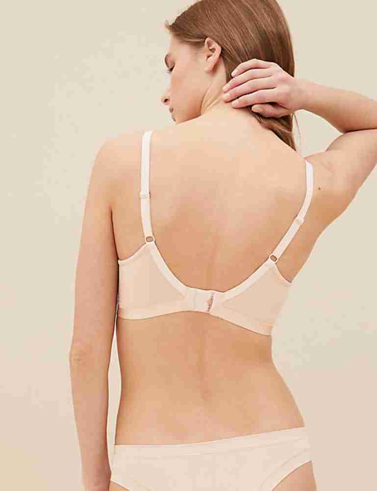 Buy Marks & Spencer Padded Wired Full Coverage Lace Bra - Opaline