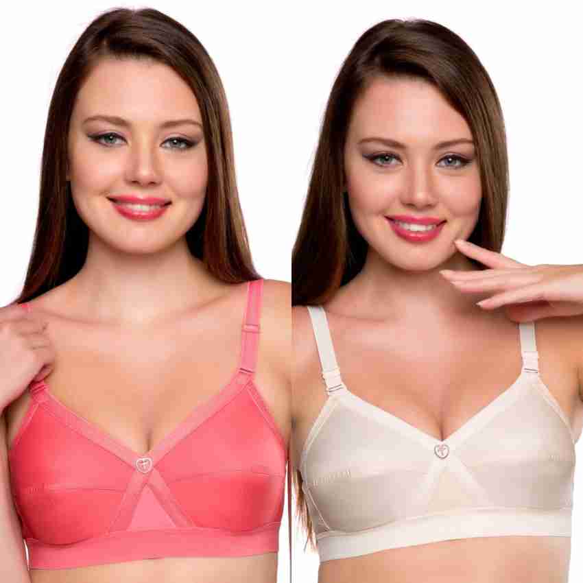 Trylo KPL COMBO 38 Coral & Skin I - CUP Women Full Coverage Non Padded Bra  - Buy Trylo KPL COMBO 38 Coral & Skin I - CUP Women Full Coverage Non  Padded Bra Online at Best Prices in India
