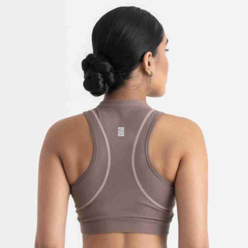 HUNNIT Yin Yang 2 in 1 Sports Bra for Womens - Mocha Brown Women Sports  Lightly Padded Bra - Buy HUNNIT Yin Yang 2 in 1 Sports Bra for Womens -  Mocha