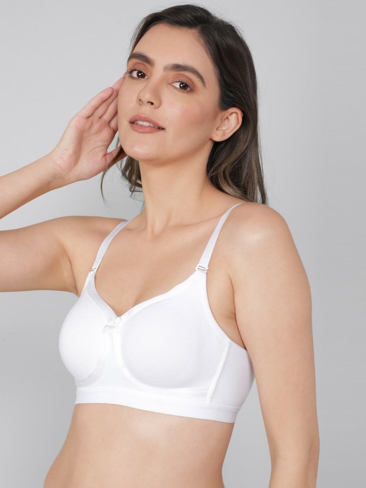 Women's Wirefree Non Padded Super Combed Cotton Elastane Stretch Full  Coverage Everyday Bra with Detachable Straps and Double Layered Cup - Light  Skin