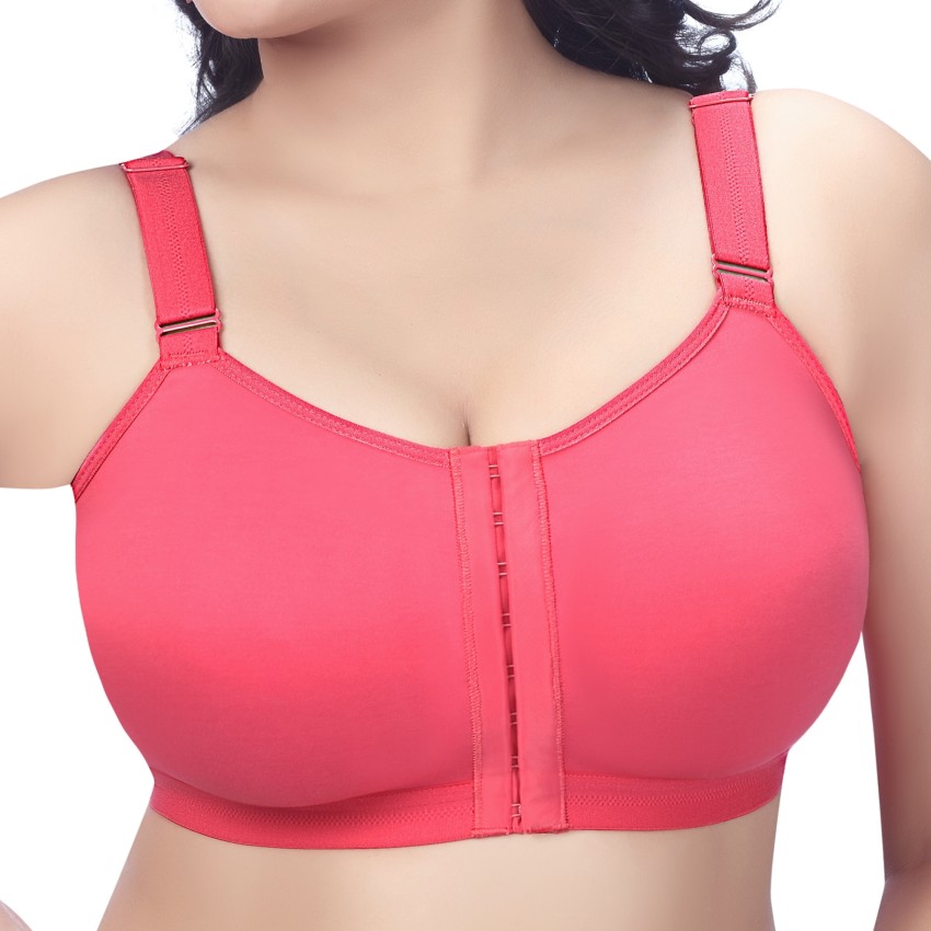 Trylo FRONT OPEN-BURGANDY-42-E-CUP Women Everyday Non Padded Bra