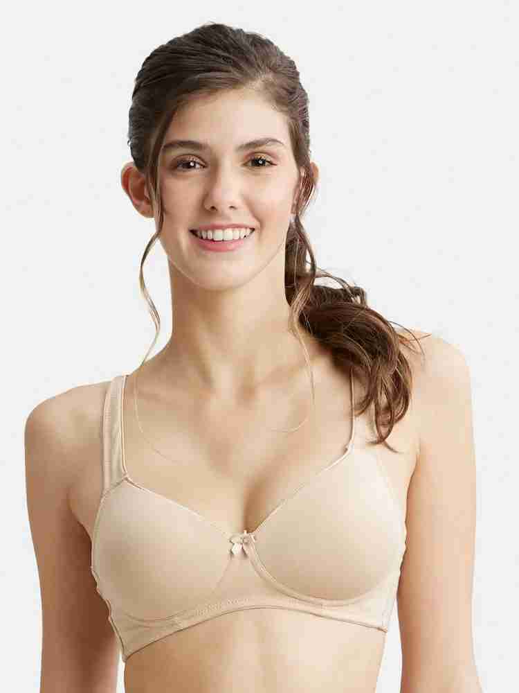 Buy Women's Wirefree Padded Super Combed Cotton Elastane Stretch Full  Coverage T-Shirt Bra with Broad Fabric Straps - Lavender Scent FE35
