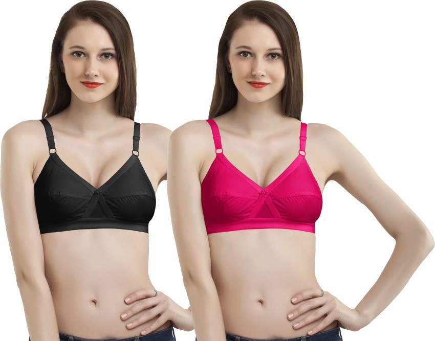 Madam Cotton D Cup Everyday Women Minimizer Non Padded Bra - Buy Rani,  Black Madam Cotton D Cup Everyday Women Minimizer Non Padded Bra Online at  Best Prices in India