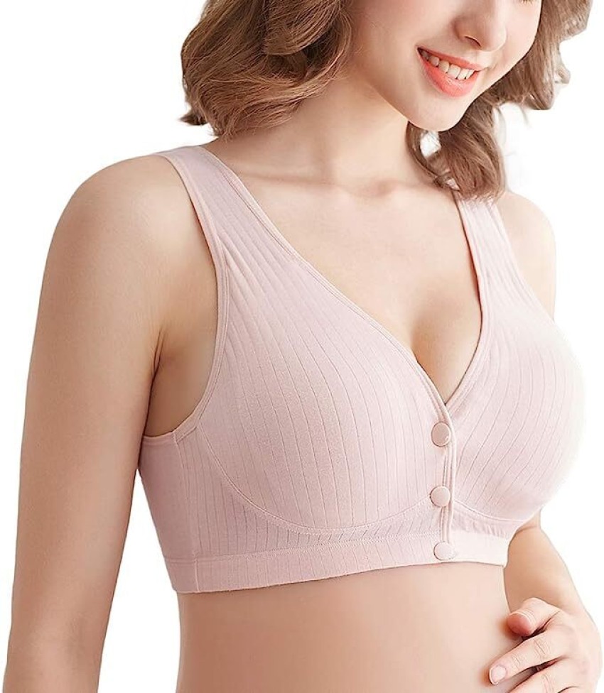 Mee Mee Cotton Non-Wired Non-Padded Maternity Nursing Feeding Bra for Daily  Use(Breathable Breasfeeding Bra)