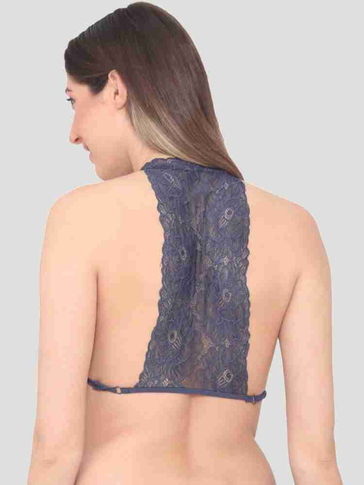 Buy N-Gal Lace Non Padded Bridal Bralettes Bra - Blue Online