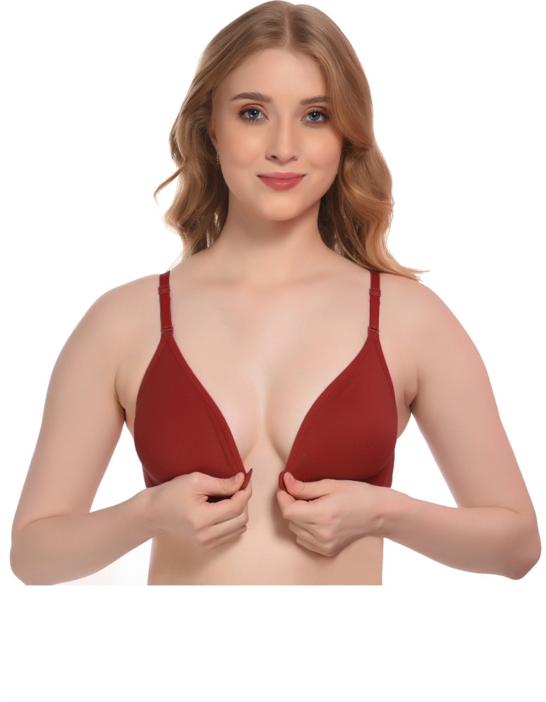 Women's Non-padded Red color Seamless Bra