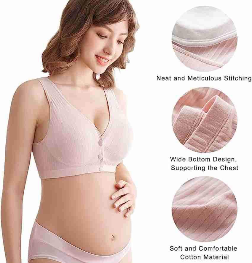 gakvov Sleeping Nursing Bras for Womens Wirefree Breastfeeding Women  Feeding plus size Maternity Bras No Underwire Bra Button Front Openable