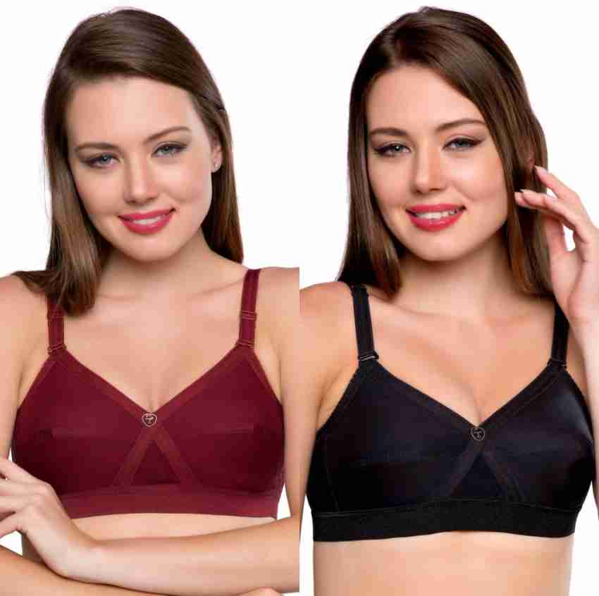 Trylo FRONT OPEN-BURGANDY-36-F-CUP Women Everyday Non Padded Bra