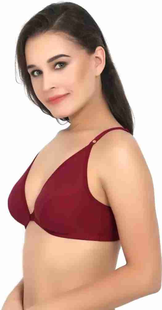 Buy online Maroon Solid Non Padded Bra And Panty Set from lingerie for  Women by New Snokhi for ₹600 at 25% off