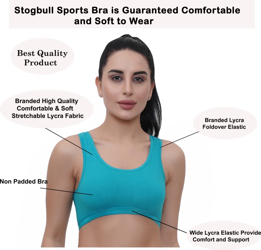 STOGBULL Cotton Lycra Sports Bra for Gym Yoga Exercise Running Workout  Regular Daily Use Women Sports Non Padded Bra - Buy STOGBULL Cotton Lycra  Sports Bra for Gym Yoga Exercise Running Workout