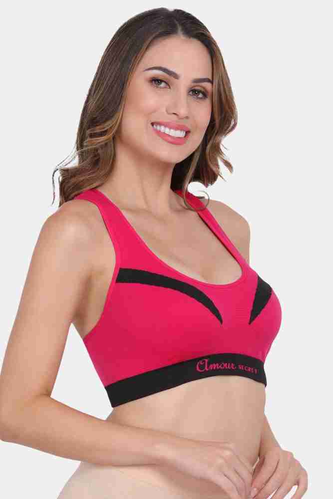 Buy online Women Pink Solids Sports Bra from lingerie for Women by Amour  Secret for ₹620 at 66% off