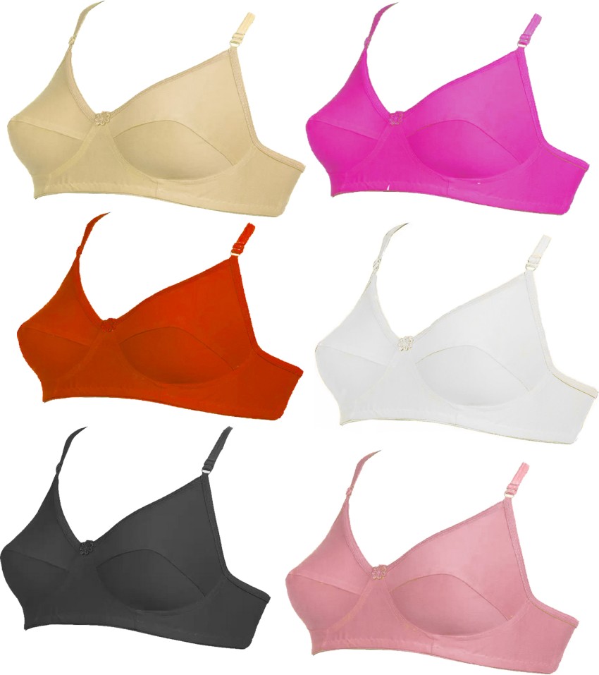 BRAABAA Pack of 6 Women non padded everyday daily use bra Women