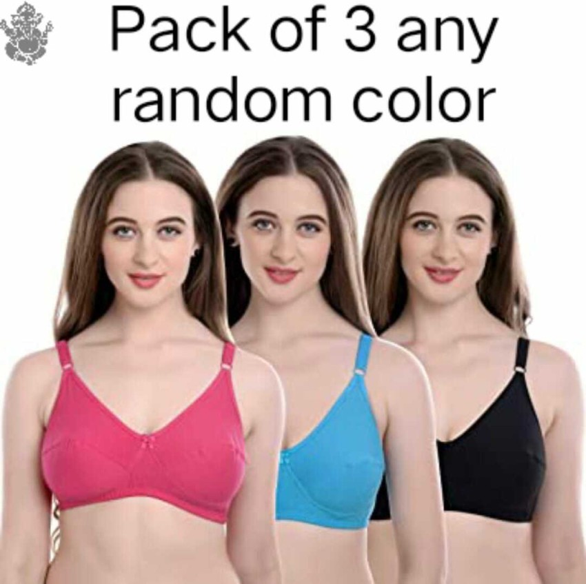 Women's Cotton Padded Non-Wired Bra (Pack of 2) Random Color Will Be Sent