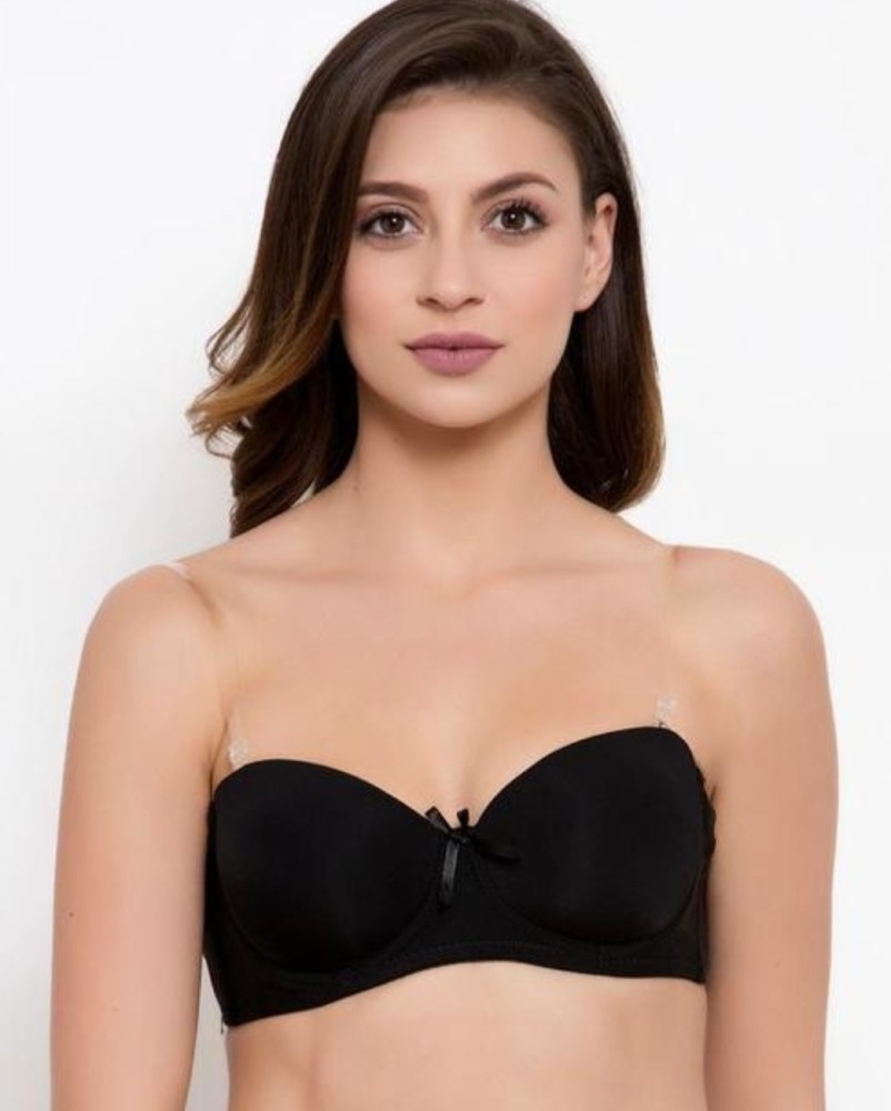Buy online Black Lightly Padded Stick On Bra from lingerie for