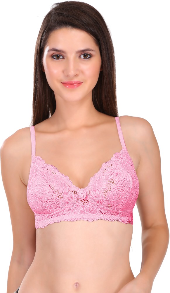 Featherline Women Multicolor Floral Lace Cotton Pack of 2 Lightly-Padded  Bra (38B)