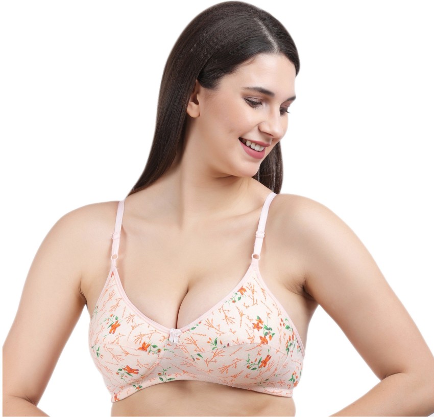 Buy Livenice printed padded bra for woman girls ladies peach pink