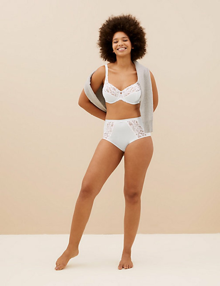 MARKS & SPENCER Wild Blooms Wired Full Cup Bra T332711WHITE (32D