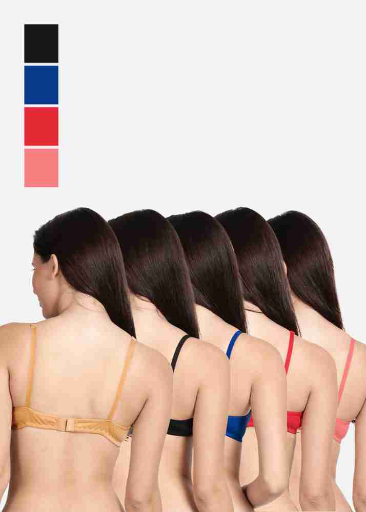 Shyle Shyle Non Padded Seamed Casual Bra-Multicolor(Pack of 5) Women  Everyday Non Padded Bra - Buy Shyle Shyle Non Padded Seamed Casual Bra-Multicolor(Pack  of 5) Women Everyday Non Padded Bra Online at