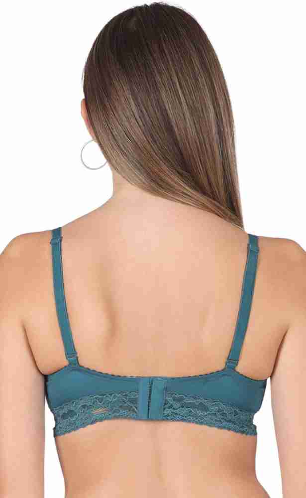 Buy Aavow Women Green Cotton Blend Push-Up Lightly Padded