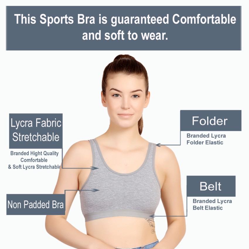 Lycra Cotton Plain Sports Bra, For Daily Wear at Rs 40/piece in Vadodara