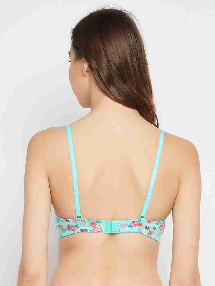 Clovia Padded Non-Wired Full Cup Floral Print Multiway T-shirt Bra in Baby  Pink - Cotton