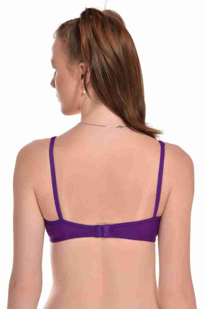 Buy TCG Non Padded Cotton Balconette Bra - Purple Online at Low
