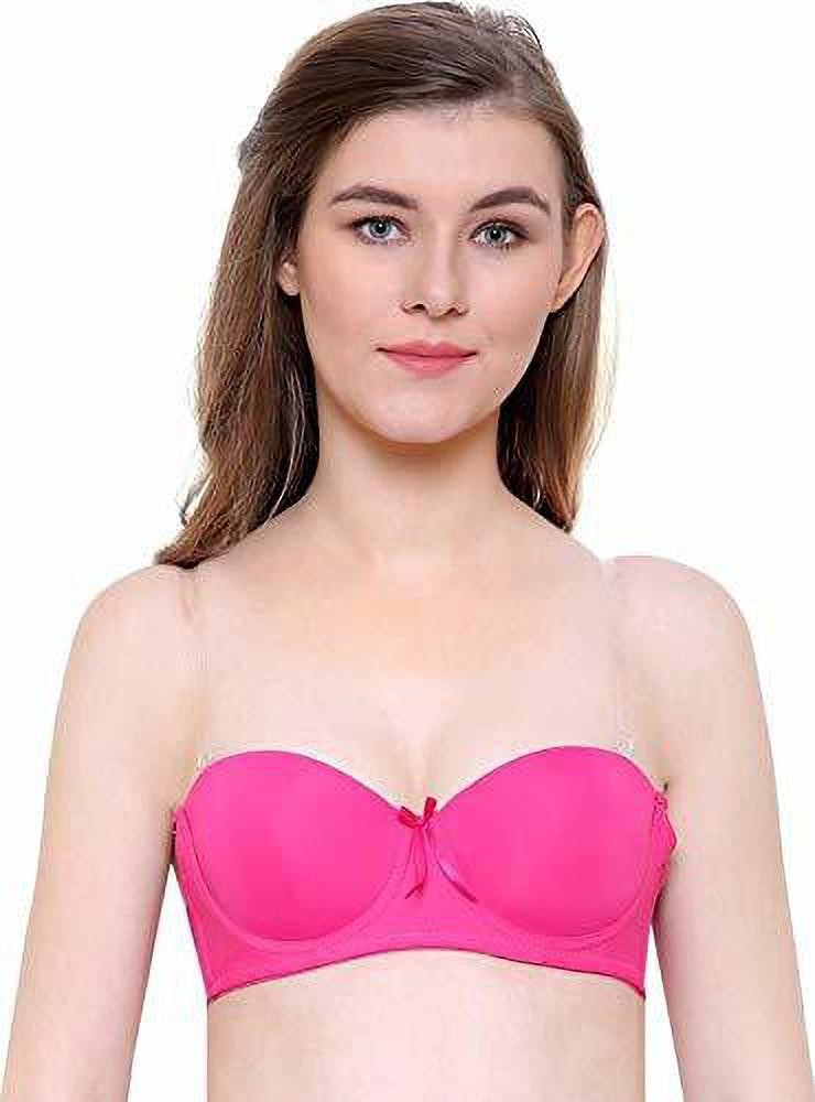 Strapless Padded Bra 34A Breast Uplift Pads Sexy Plus Size Lingerie UK Size  22/24 Tape Covers 30D Strapless Bra Triang Pink : : Fashion