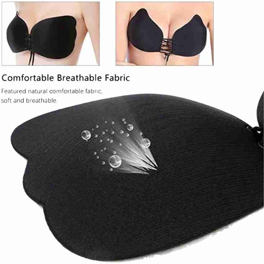 TOMKOT Invisible Silicone Gel Self Adhesive Backless Reusable Stick on Push  Up Bra.