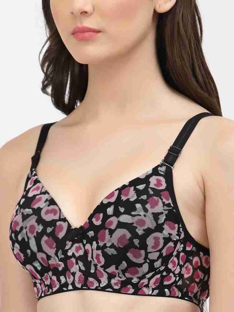 Buy Quttos Pink & Black Printed Underwired Lightly Padded Push Up