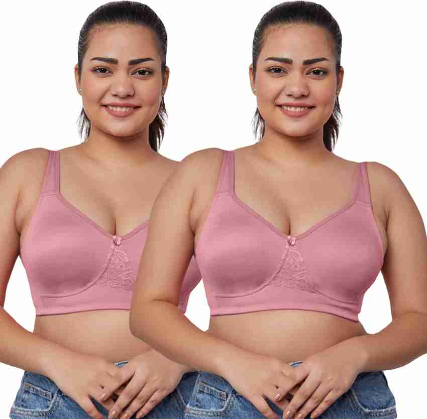 maashie M4408 Cotton Non-Padded Non-Wired Everyday Bra, Blush 32D