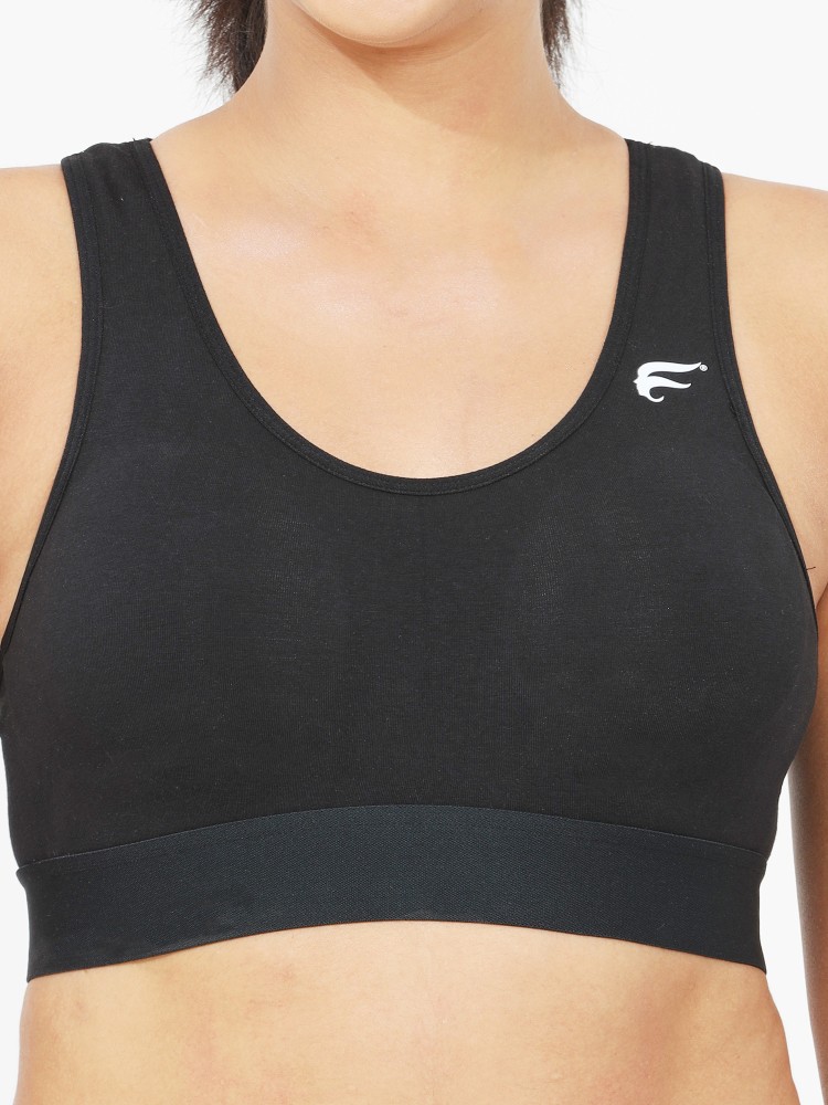 Buy ENVIE Women's Cotton Padded Sports Bra/Removable Pad, Racerback, Full  Coverage, Non-Wired, T-Shirt Type Bra/Workout/Yoga Ladies Inner Wear Daily  Use Sports Bra - (Black/Grey_XXL) Online at Best Prices in India - JioMart.