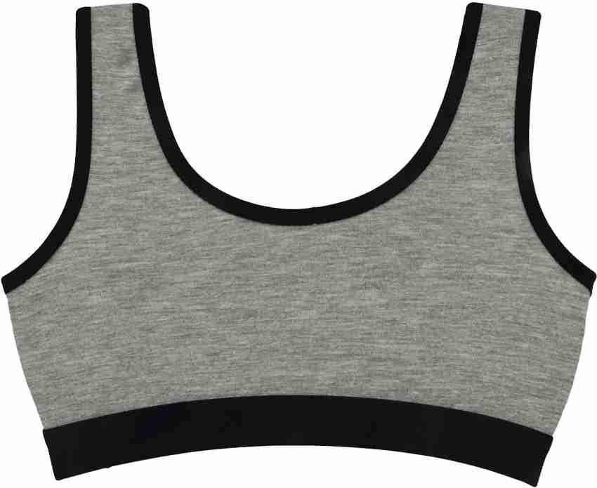 Buy Dchica Typographic print Non Wired Non Padded Seamless Regular Black Sports  bra for girls - Pack of 1 Online at Best Prices in India - JioMart.