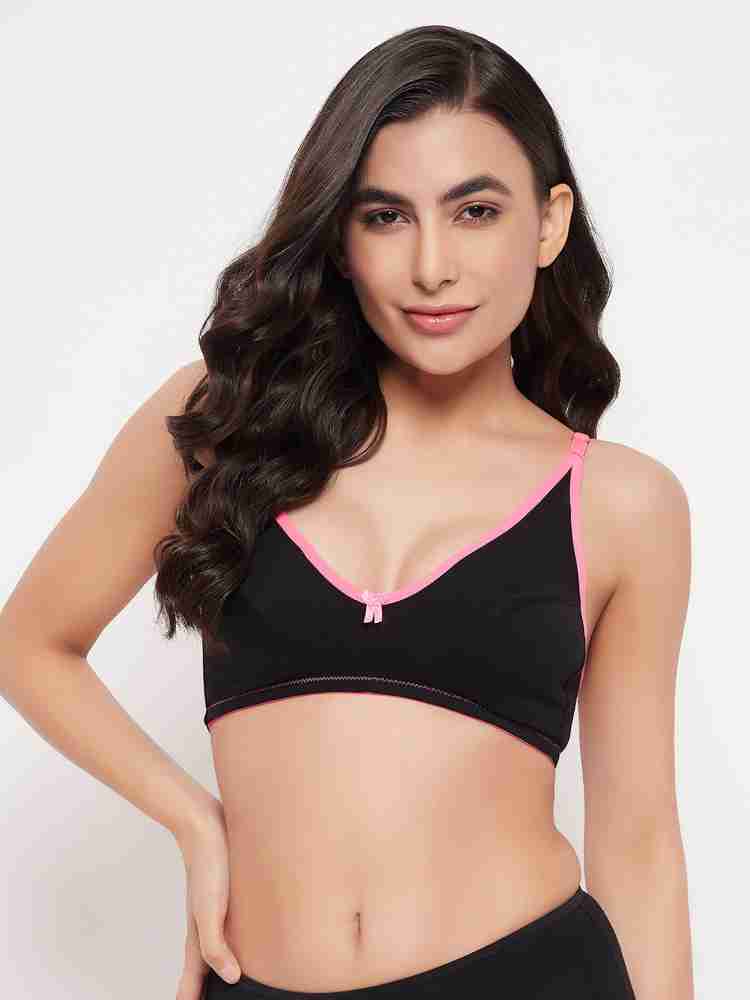 Clovia Black Full Coverage Non-Padded Bra & Panty Set