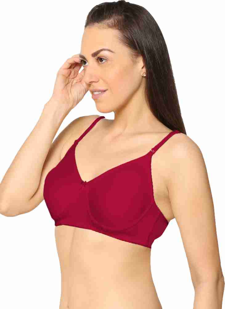 Tshirt Seamless Non Padded Red Rani Cotton Bra (Pack of 2) –