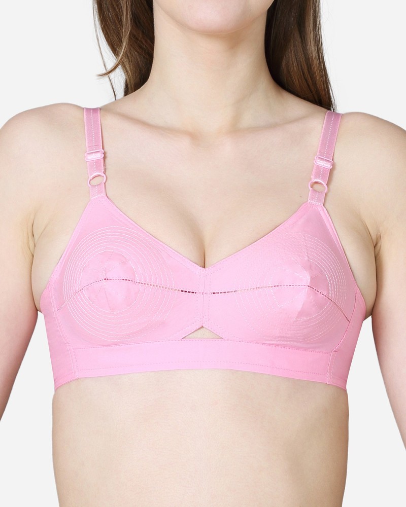 Buy VStar Double Layered Non Wired Full Coverage Super Support Bra - Pink  at Rs.447 online