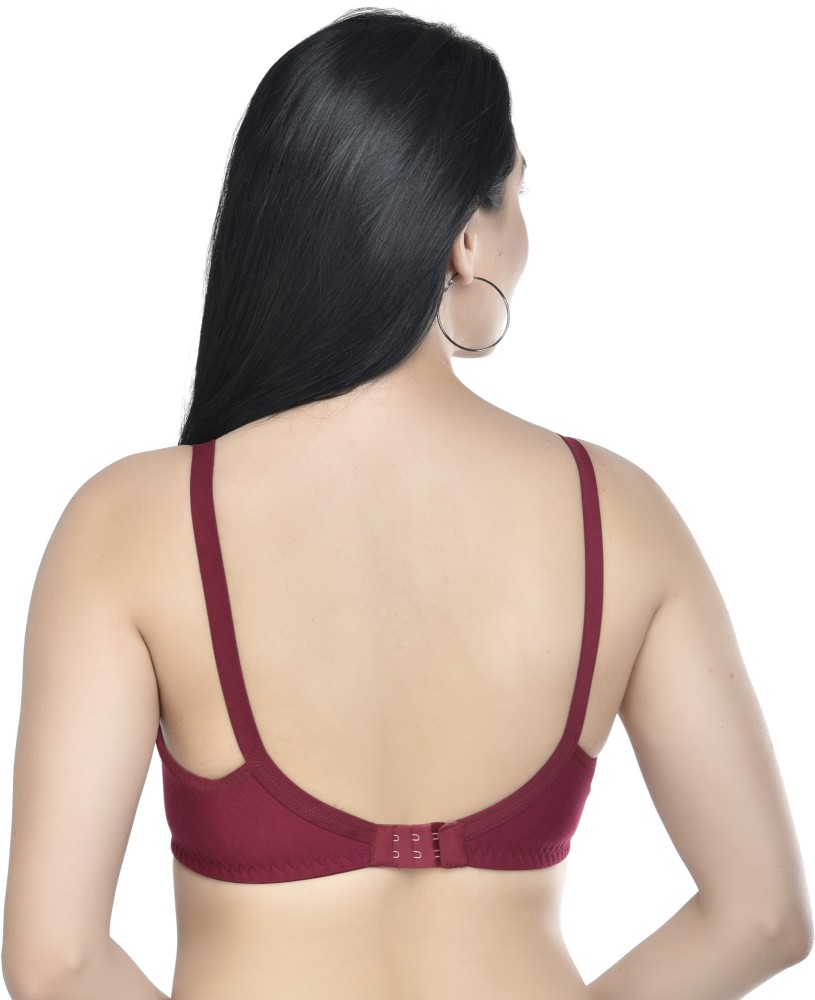 Buy online Maroon Solid Maternity/nursing Bra from lingerie for