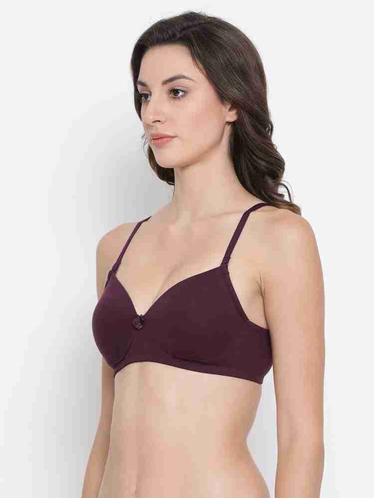 Clovia Cotton Solid Padded Full Cup Wire Free T-shirt Bra - Purple Women  T-Shirt Lightly Padded Bra - Buy Clovia Cotton Solid Padded Full Cup Wire  Free T-shirt Bra - Purple Women